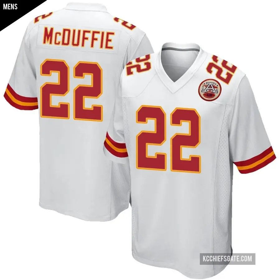 Men's Kansas City Chiefs ＃22 Trent McDuffie White Game Jersey
