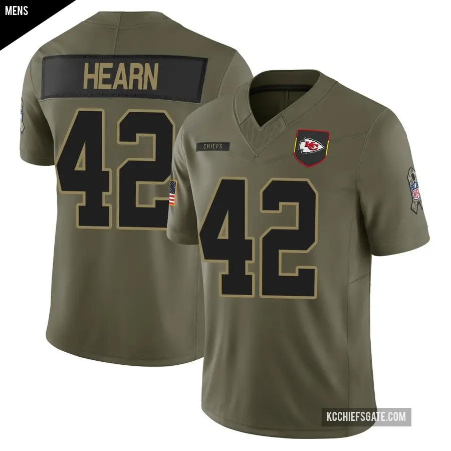 Men's Kansas City Chiefs ＃42 Azizi Hearn Olive Limited 2025 Salute to Service Jersey