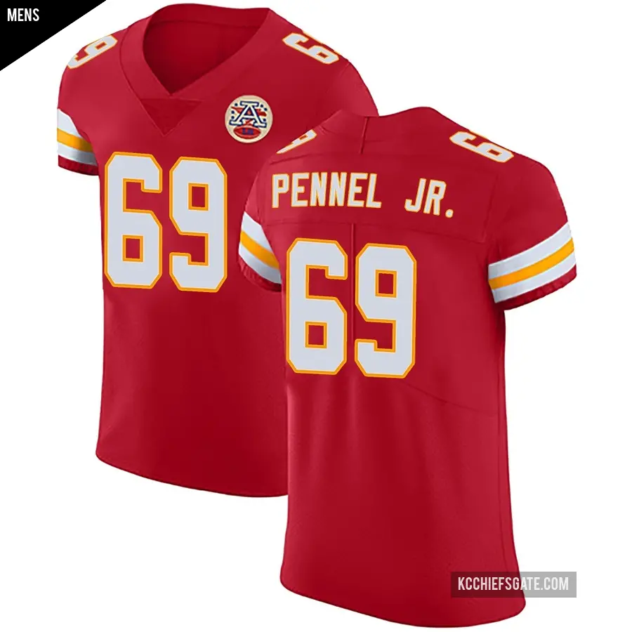 Men's Kansas City Chiefs ＃69 Mike Pennel Jr. Red Elite Team Color Vapor Untouchable Jersey