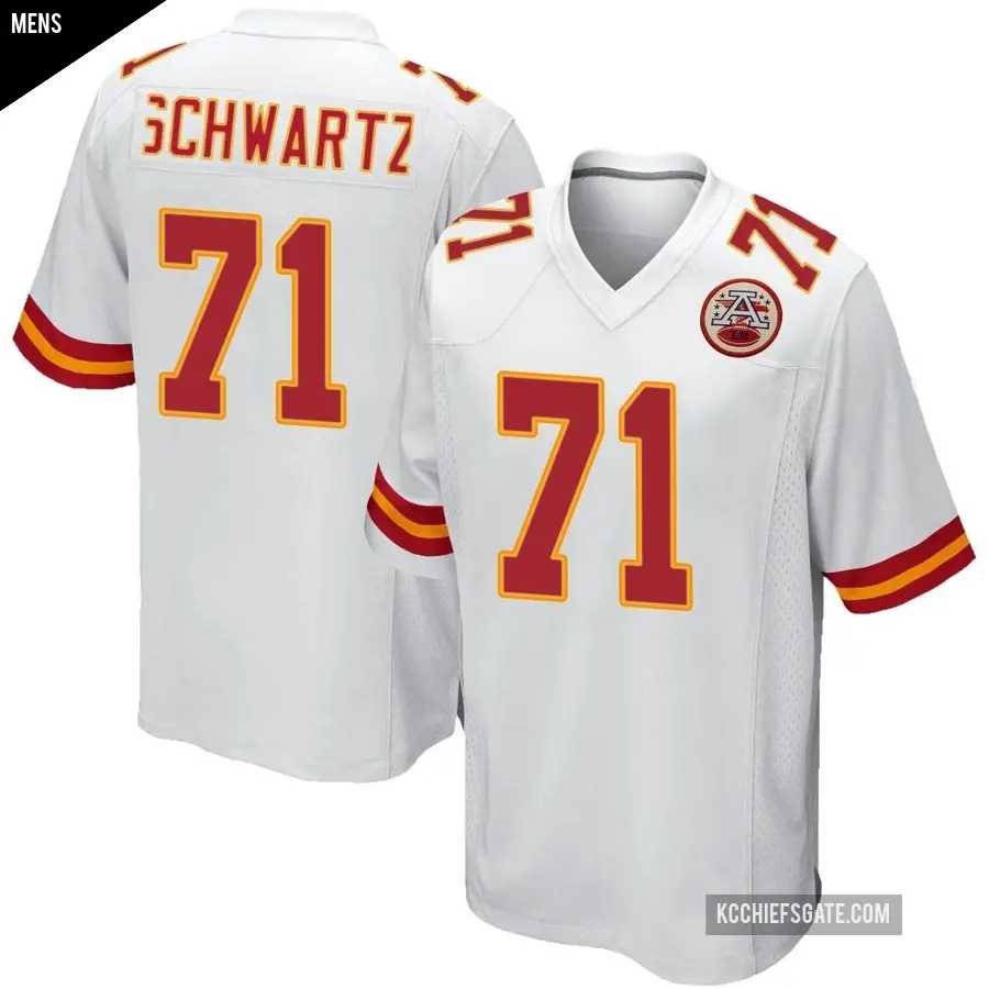 Men's Kansas City Chiefs ＃71 Mitchell Schwartz White Game Jersey
