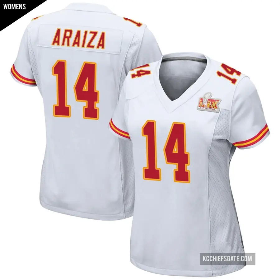 Women's Kansas City Chiefs ＃14 Matt Araiza White Game Super Bowl LIX Jersey
