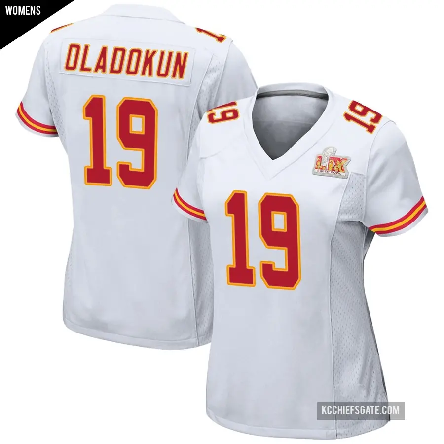 Women's Kansas City Chiefs ＃19 Chris Oladokun White Game Super Bowl LIX Jersey