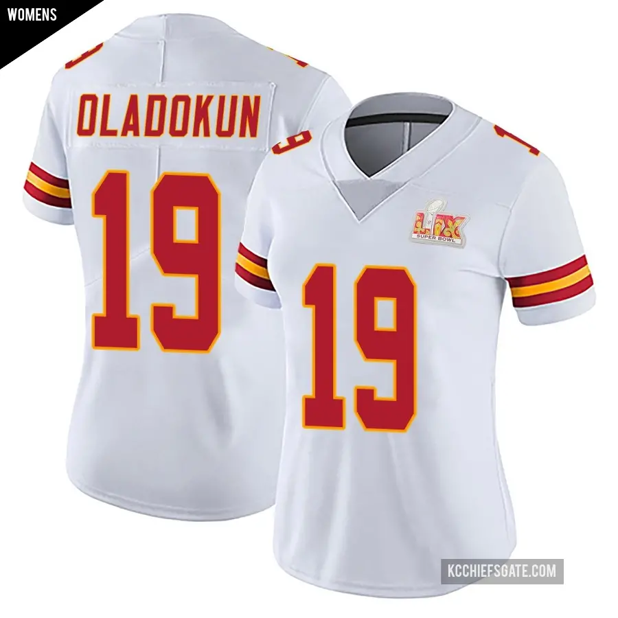 Women's Kansas City Chiefs ＃19 Chris Oladokun White Limited Vapor Untouchable Super Bowl LIX Jersey