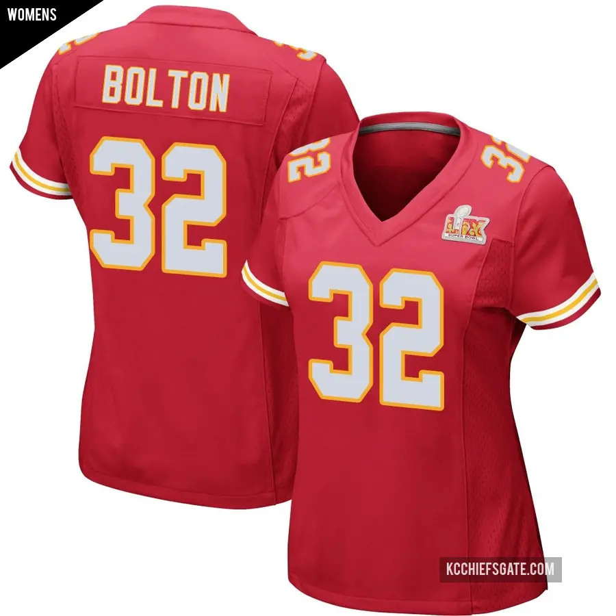Women's Kansas City Chiefs ＃32 Nick Bolton Red Game Team Color Super Bowl LIX Jersey