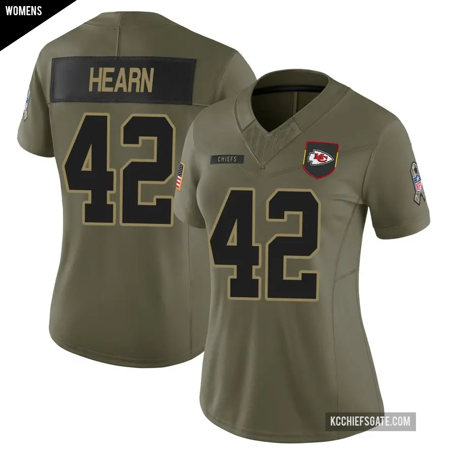 Women's Kansas City Chiefs ＃42 Azizi Hearn Olive Limited 2025 Salute to Service Jersey