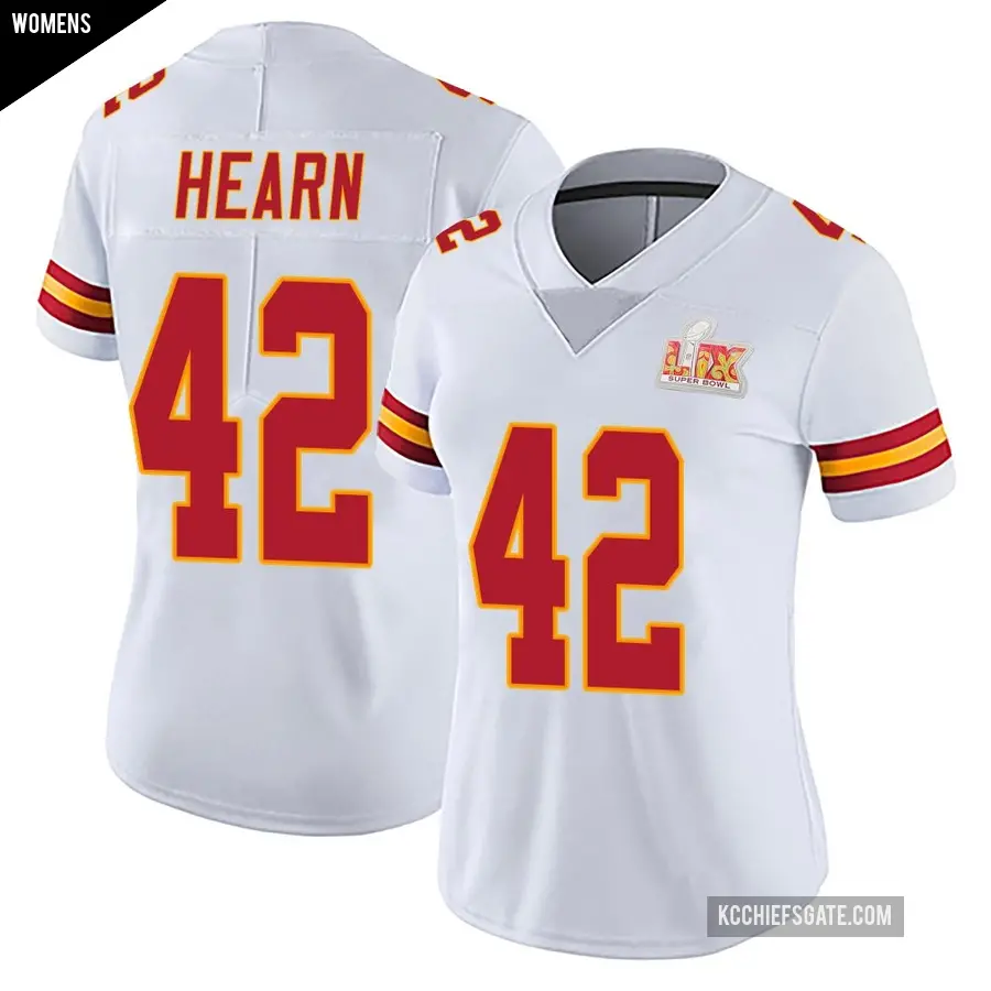 Women's Kansas City Chiefs ＃42 Azizi Hearn White Limited Vapor Untouchable Super Bowl LIX Jersey