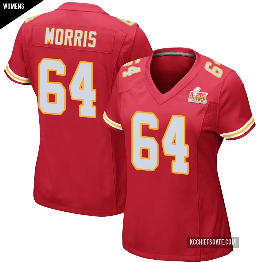 Women's Kansas City Chiefs ＃64 Wanya Morris Red Game Team Color Super Bowl LIX Jersey