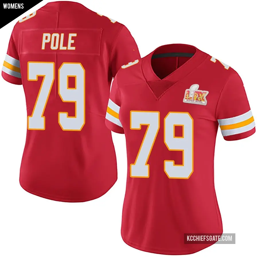Women's Kansas City Chiefs ＃79 Esa Pole Red Limited Team Color Vapor Untouchable Super Bowl LIX Jersey