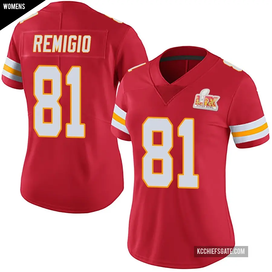 Women's Kansas City Chiefs ＃81 Nikko Remigio Red Limited Team Color Vapor Untouchable Super Bowl LIX Jersey