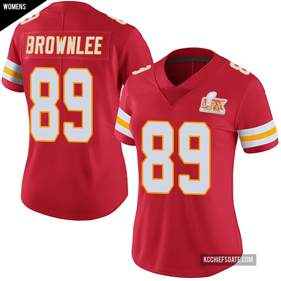 Women's Kansas City Chiefs ＃89 Jason Brownlee Red Limited Team Color Vapor Untouchable Super Bowl LIX Jersey