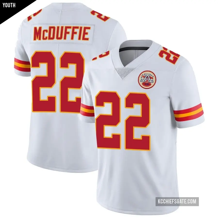 Youth Kansas City Chiefs ＃22 Trent McDuffie White Limited Vapor Untouchable Jersey
