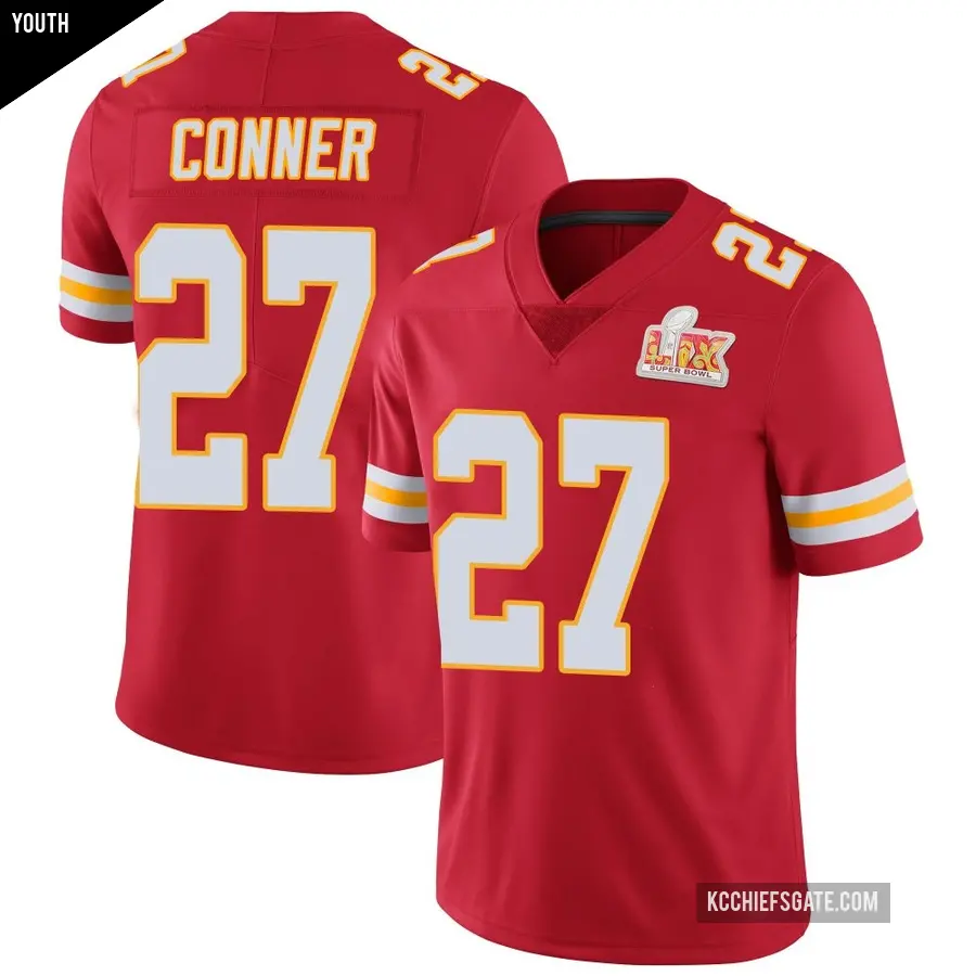 Youth Kansas City Chiefs ＃27 Chamarri Conner Red Limited Team Color Vapor Untouchable Super Bowl LIX Jersey